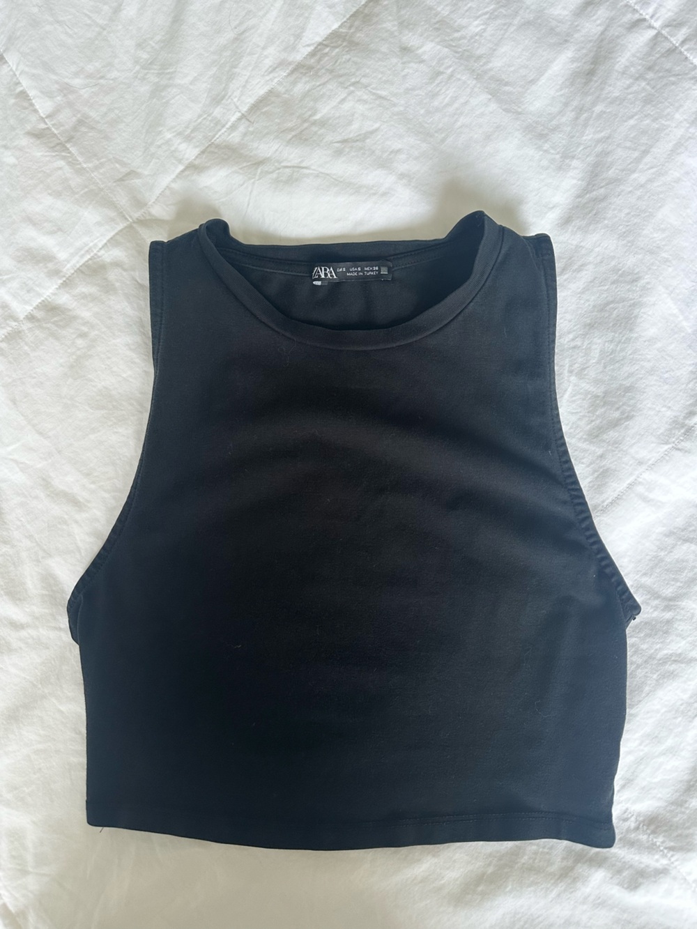 Zara Black Cropped Tank Top